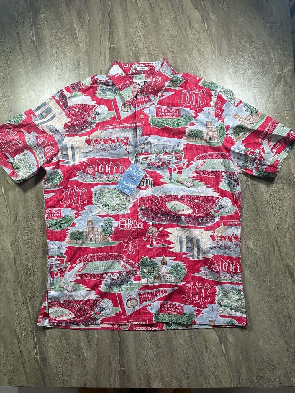 Reyn Spooner Men's The Ohio State University Buckeyes Scenic Button Down Shirt